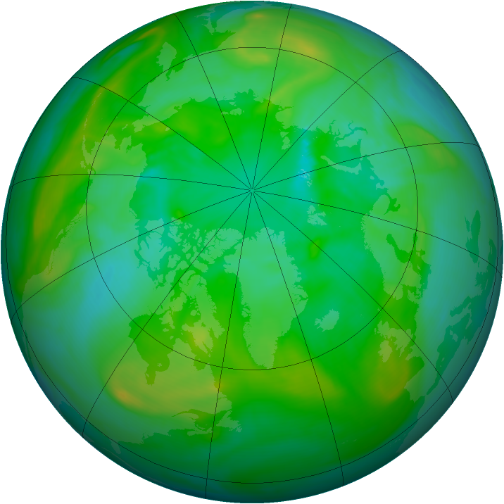 Arctic ozone map for 19 July 2007